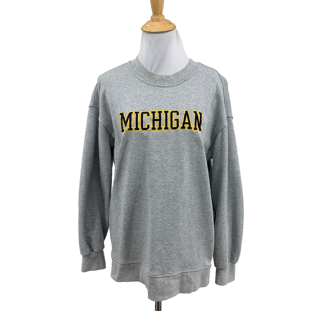 Michigan Wolverines Sweatshirt Womens 2 Gray Perfectly Oversized Crew Lululemon